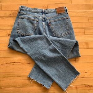 Levi's 501 Premium Light Blue Denim Jeans with Brown Patch